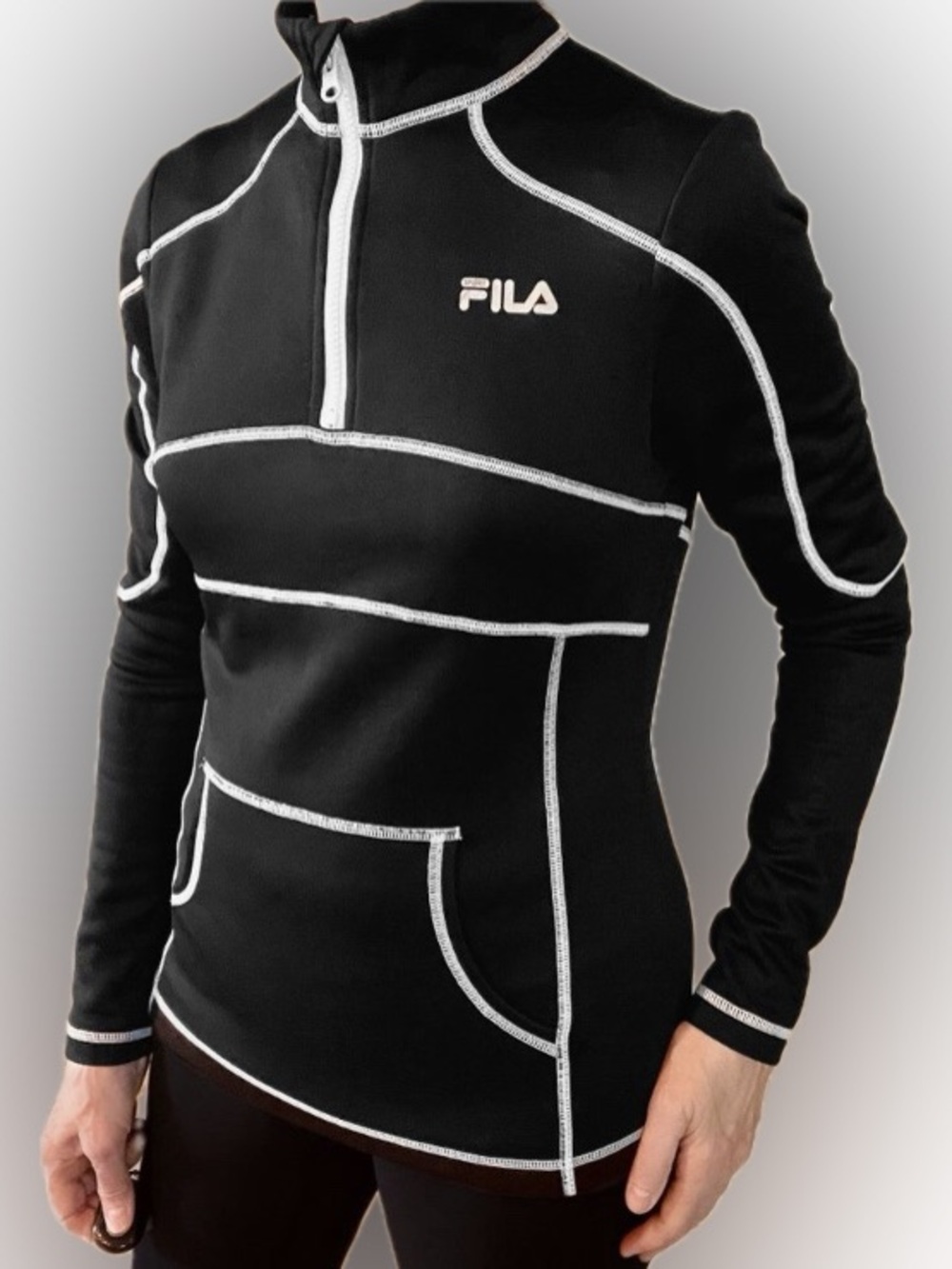 FILA | Black Quarter-Zip Pullover Sweater